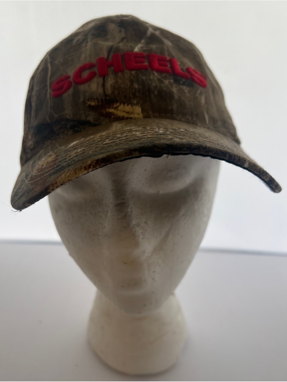 Scheels Men's Camo Hat with Red Embroidered Logo NWT